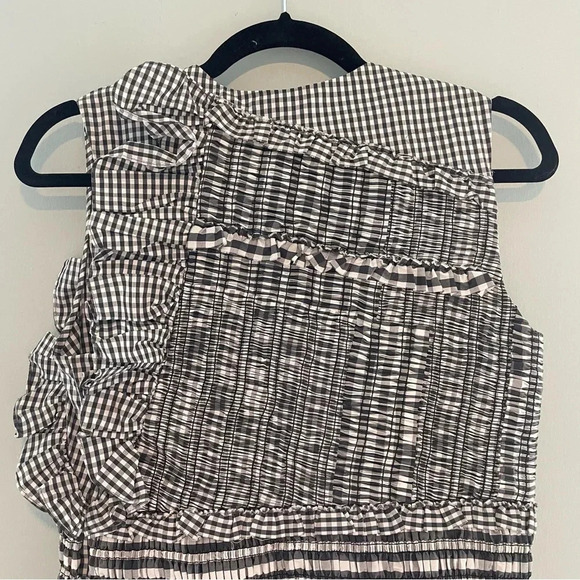 3.1 Phillip Lim Smocked Gingham Top Black/White 2 - Picture 9 of 15